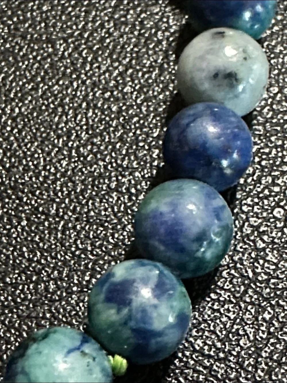 Azurite Malachite K2 Jasper Natural Stone Beaded Stretch Bracelet - 6.5mm